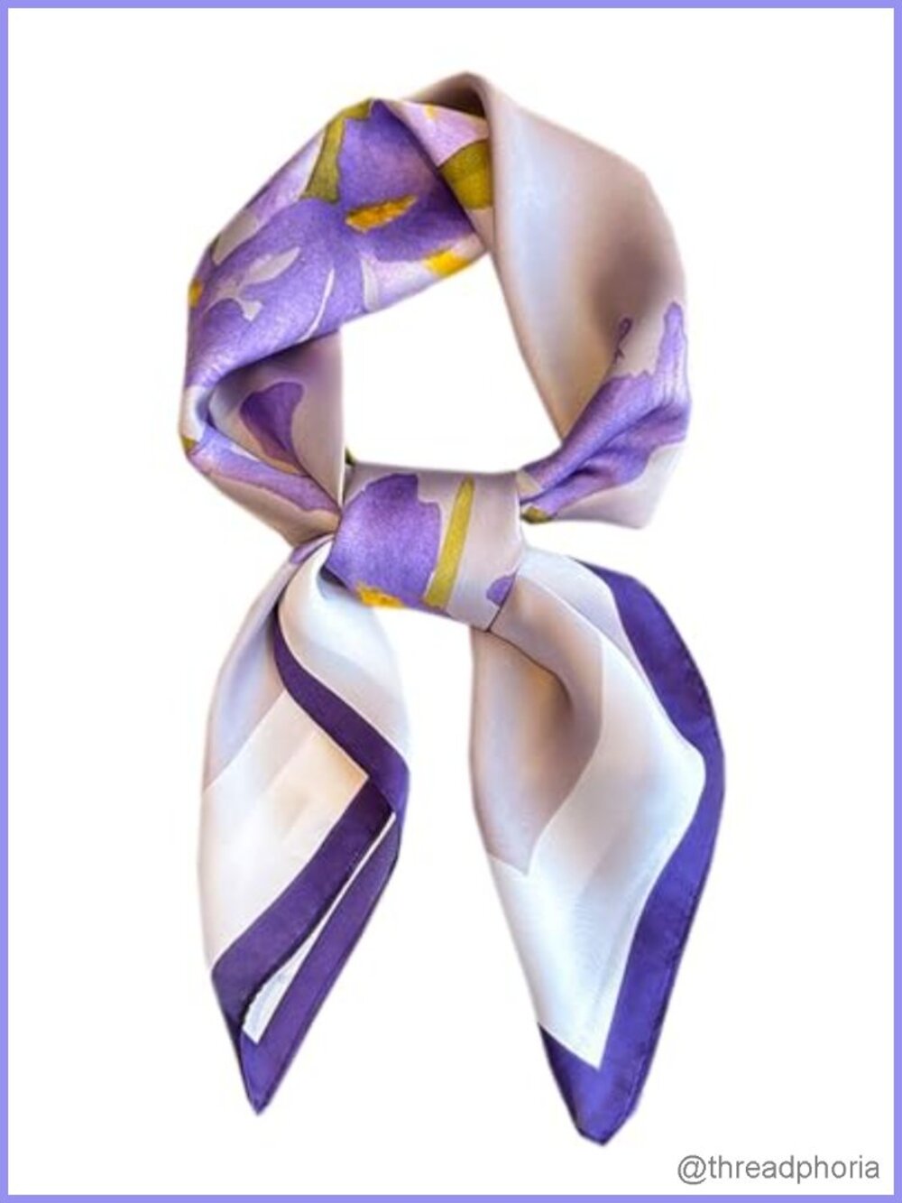 Polyester Satin Square Neck Scarf, Lightweight Headscarf Hair Wrap
